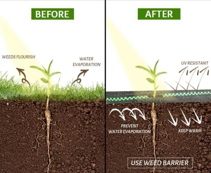 Weed Control Fabric W 1.5m x L 14m (W 5ft x L 46ft) - Image 2