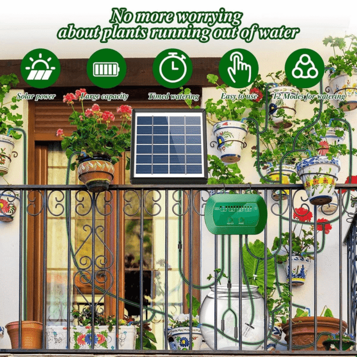 Solar Automatic Watering Irrigation System Tube: 30M + 5M Drippers: 30 PCS - Image 4