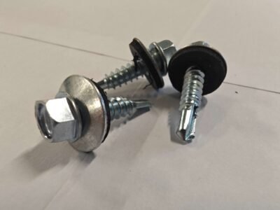 Polycarbonate screws for metal with washer