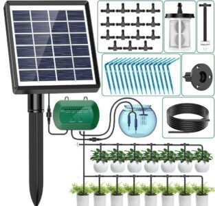 Solar Automatic Watering Irrigation System Tube: 15M Drippers: 15 PCS