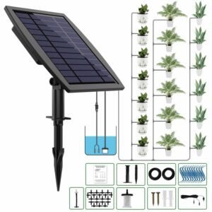 Solar Automatic Watering Irrigation System Tube: 20M Drippers: 20 PCS